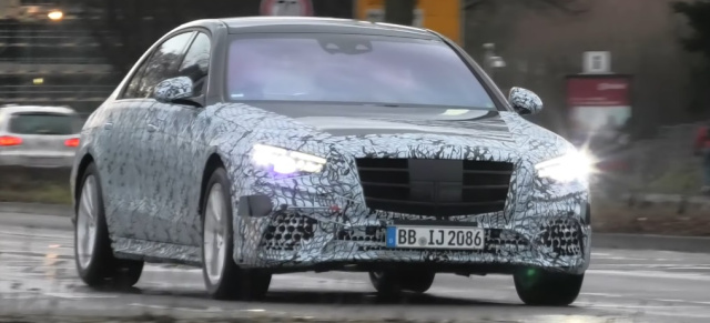 Mercedes-Benz S-Klasse Erlkönig erwischt: Star-Spy-Shot-Video: aktuelle bewegte Bilder von der neue S-Klasse-Generation W223