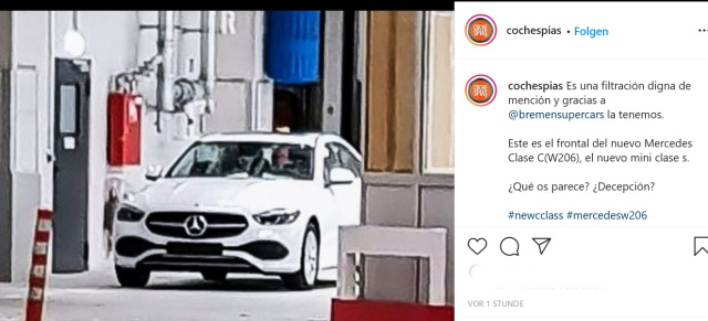 Durchgesickert: Mercedes-Benz C-Klasse W206: Foto Leak: Die neue Mercedes C-Klasse W206 zeigt ihr Gesicht