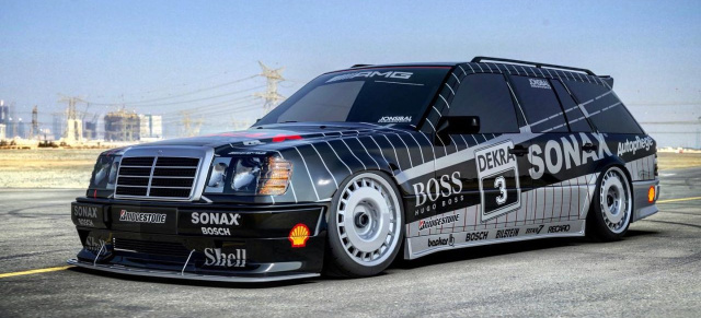 Virtuelle Hommage an Benz, DTM und ewigen Motorsport-Ruhm: Mercedes-Benz S124 im legendären 92er Sonax-Boss-DTM-#3-Trimm