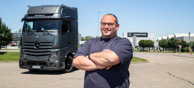 Schwer in Ordnung: Sondermodell Mercedes Actros Edition 2: Lust auf Laster: Trucker Tobias Wöllmer hat seinen Traum-Lkw im Werk Wörth abgeholt