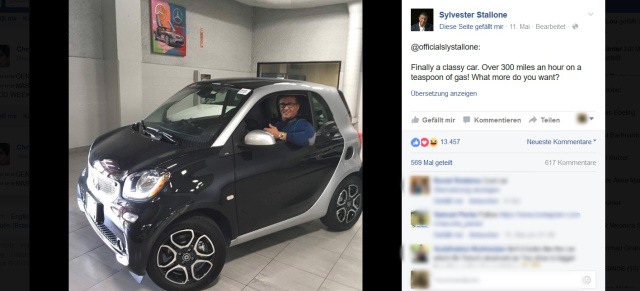 Stars on wheels: Sylvester Stallone: Rambo rockt den smart fortwo