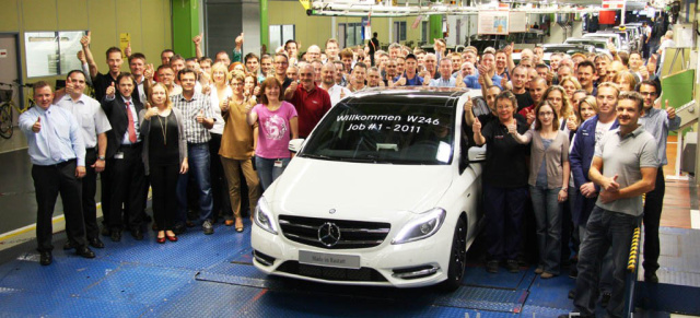 Es geht los:  Mercedes-Benz Werk Rastatt startet Produktion der neuen B-Klasse: Die erste neue B-Klasse, intern W246 genannt, läuft im Mercedes-Benz Werk Rastatt vom Band.