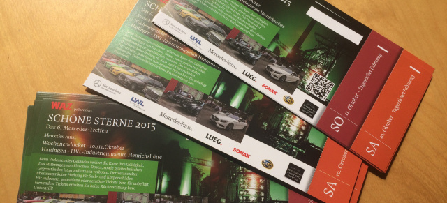 SCHÖNE STERNE 2015 - Mercedes Event 10./11. Oktober: Ab sofort gibt es die Tickets an der Tageskasse