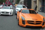 Two of us: 2 getunte FAB SLS AMG Superstars in London: Gleich zwei  Flügeltürer von Tuner FAB Design drehen in der britischen Hauptstadt ihre Runden