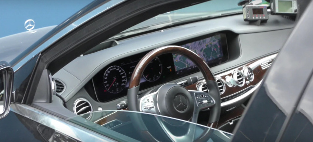 Erlkönig erwischt: Mercedes-Benz S-Klasse Mopf: Spy Shot Video: Blick ins Innere des S-Klasse-Facelifts 2017