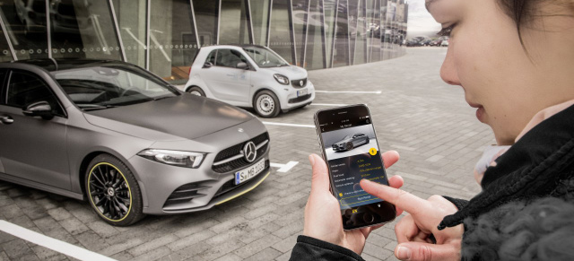 Mercedes-Benz A-Klasse W177: Private Carsharing:  Die neue A-Klasse lässt sich mittels digitalem Schlüssel mit anderen teilen