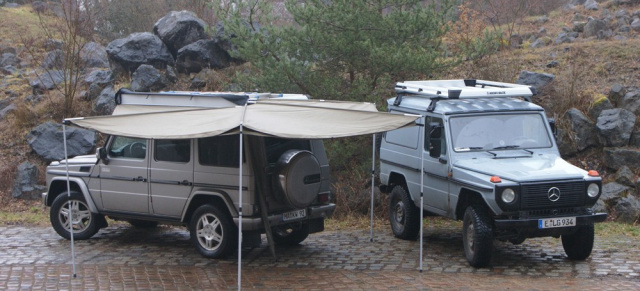 Mercedes G-Modell "aus-G-baut": Erweiterung Marke Terracamper: Aus Erfahrung gut: früher ist Martin Hemp selbst in der Wüste Sahara gefahren, heute bietet z.B. für die Mercedes G-Klasse Aufrüst-Kits für eben solche Ausritte an