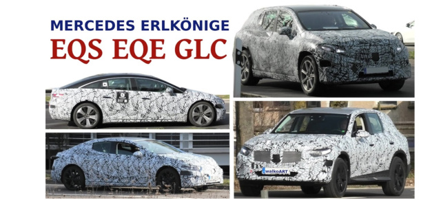 Vier Mercedes-Erlkönige erwischt: Spy Shot-Video: EQS, EQS SUV EQE und GLC