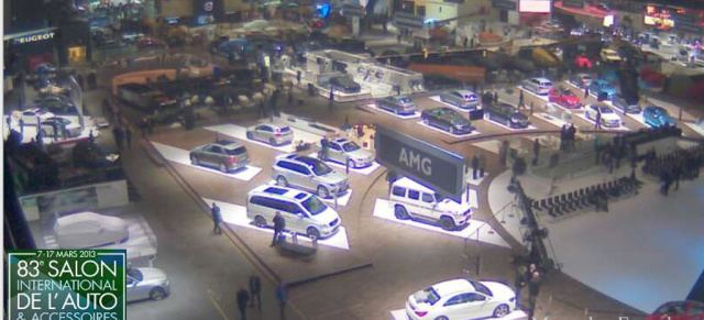 Preview - Erste Bilder aus Genf vom Mercedes-AMG Stand: Per Webcam zu sehen: Die Mercedes AMG Ausstellungsfahrzeuge
