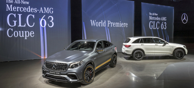 Weltpremiere des sportlichsten Midsize-SUV mit dem Stern : Mercedes-AMG GLC 63 am Vorabend der New York International Auto Show 