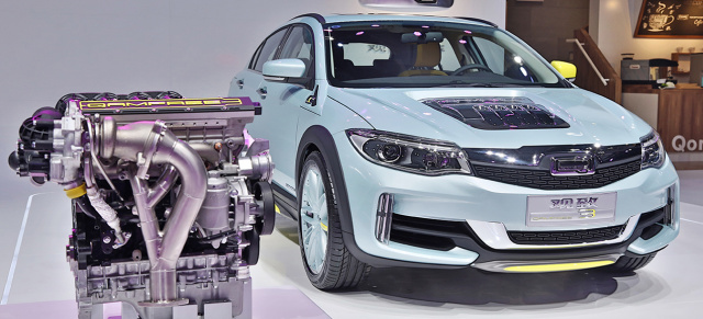 Mal über den Zaun geschaut: Qoros “Qamfree“ - "Sensationeller" Verbrennungsmotor auf der Auto China 2016: Motor-Revolution: Keine Nockenwellen, keine Zahnriemen, mehr Leistung, weniger Verbrauch!