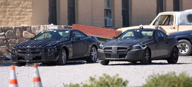 Erwischt: Mercedes SL Erlkönig testet im Death Valley: Erstmals ein Bild vom Interieur zu sehen! 