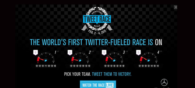 Verrücktes Mercedes-Benz Rennen - mit Twitter Treibstoff: "Tweet Race" - die etwas andere Mercedes Challenge im Web 2.0 
