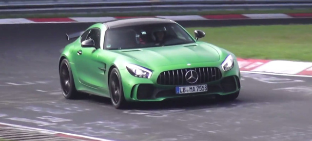 Video: Mercedes-AMG GT Erlkönig fetzt durch die Grüne Hölle: Auf dem Nürburgring gefilmt: Mercedes-AMG GT4 Straßenversion - oder doch GT R Black Series?