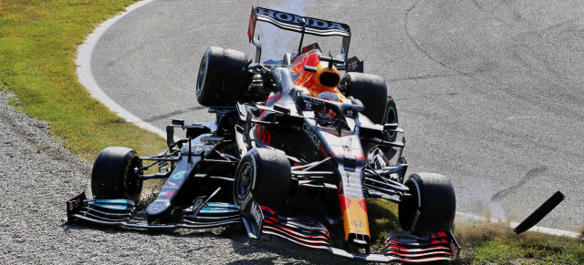 Formel 1 in Monza: Hamilton und Verstappen crashen, Bottas fährt von ganz hinten auf das Podium