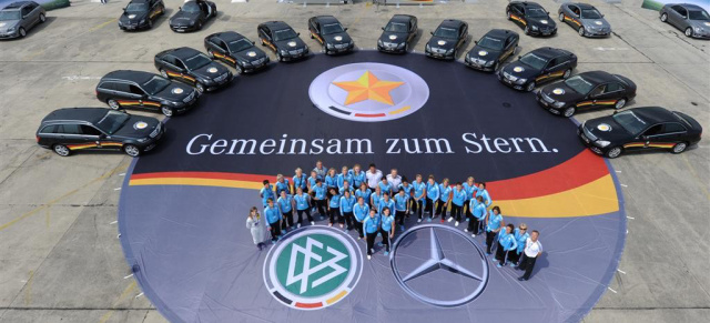 Fußball-Frauennationalmannschaft gibt mit Mercedes "Vollgas" : Die DFB-Kickerinnen ließen es bei der Driving Experience mit der neuen C-Klasse rund gehen