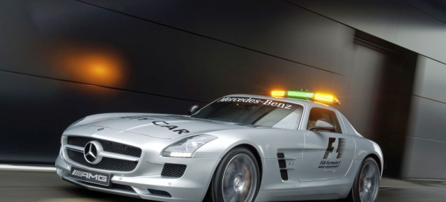 Formel 1: Mercedes fährt in jedem Fall voran!: Mit dem Mercedes-Benz SLS AMG stellt die Daimler AG das leistungsstärkste Official F1 Safety Car aller Zeiten 