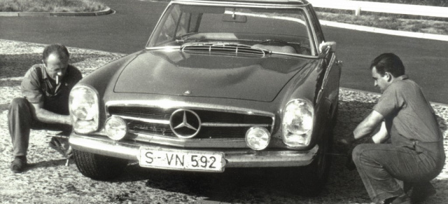 Einzelstück: Mercedes-Benz Pagode mit Achtzylinder : V8-Versuchsfahrzeug des W113 ensteht Mitte der 1960er-Jahre