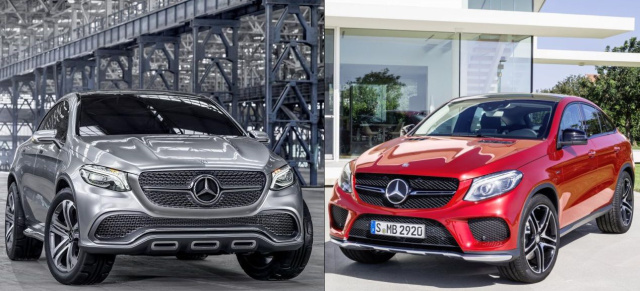 Mercedes Concept Coupe vs. Mercedes GLE Coupe: Reality Check: Wieviel Concept Car steckt im neuen GLE Coupé