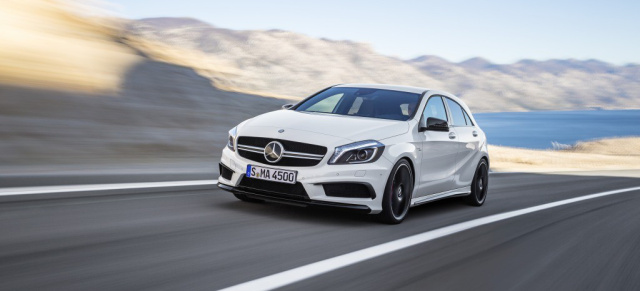 Der Preis ist heiß: Mercedes A45 AMG für 49.700 : Der neue kompkate AMG-Sportwagen kommt im April für unter 50.000 Euro in den Handel.