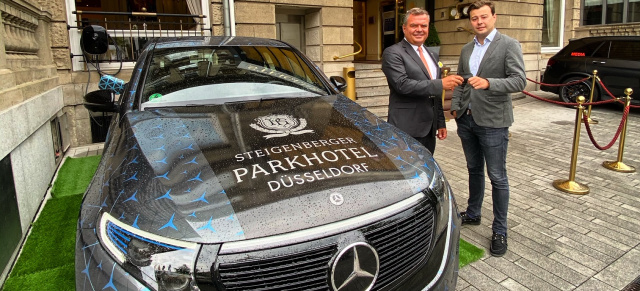 Privat Car elektrisiert die Königsallee: Privat Car übergibt EQC an das Steigenberger Parkhotel Düsseldorf