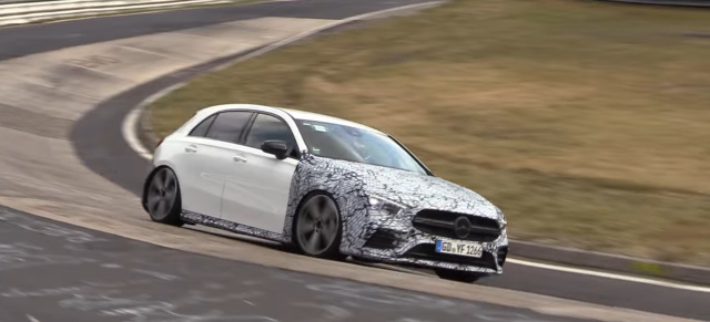 Mercedes-AMG Erlkönig auf dem Nürburgring erwischt: Star-Spy Shot-Video: AMG A35 wie er klingt und kracht 