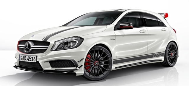 Heißer, cooler, Spoiler: A45 AMG "Edition 1": Wild ab Werk: Mit dem limitierten "Edition 1" Sondermodell macht AMG eine klare Ansage