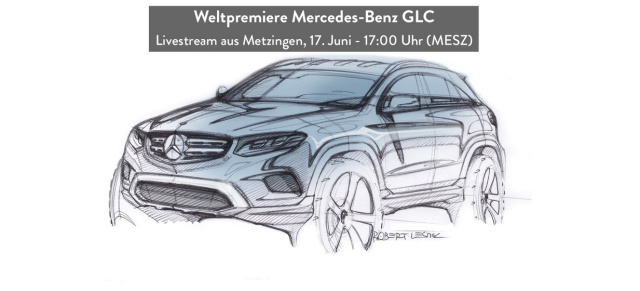 Livestream: Weltpremiere Mercedes-Benz GLC  17.06, 17.00 Uhr : Online beim Debüt des GLK-Nachfolgers live dabei sein 