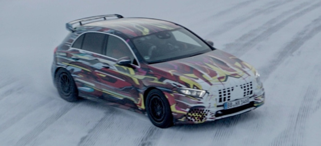 Stars on Ice: Drift-Testfahrt im neuen Mercedes-AMG A45: Heiß auf Eis: Der neue Mercedes-AMG A45 wird cool, man!
