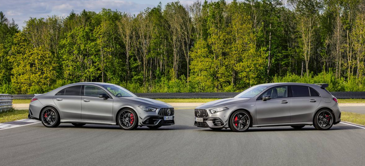 Mercedes Amg Premiere Doppeltes Flottchen Mit Bis Zu 421 Ps Doppelter Kraftakt Vorhang Auf Fur Die Neuen Mercedes Amg A 45 Und Cla 45 Performance Mercedes Fans Das Magazin Fur Mercedes Benz Enthusiasten