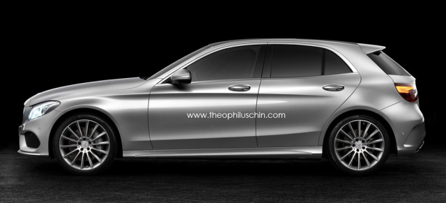 Denkbar? Die neue Mercedes C-Klasse als Schräghecklimousine: Wie würde die neue C-Klasse als XXL-A-Klasse aussehen?