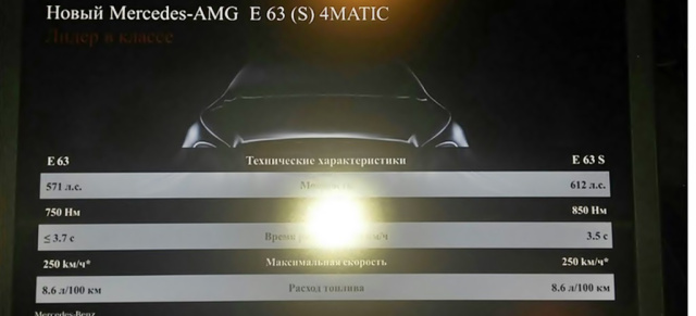 Mercedes-AMG E63 W213: Die Motordaten sind ins Netz gegangen: Prospekt durchgesickert: bis 612 PS stecken im Mercedes-AMG E63 drin