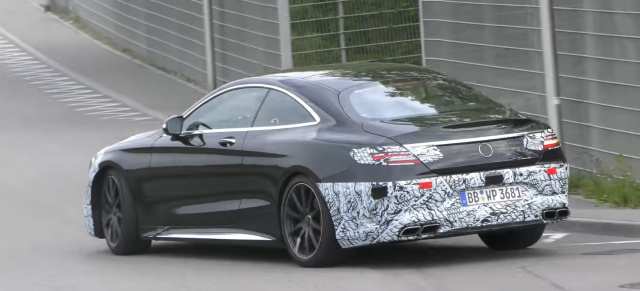 Mercedes-Benz Erlkönig erwischt: Spy Shot Video: Aktuelle Bilder vom Mercedes-AMG  S63 Coupé Facelift