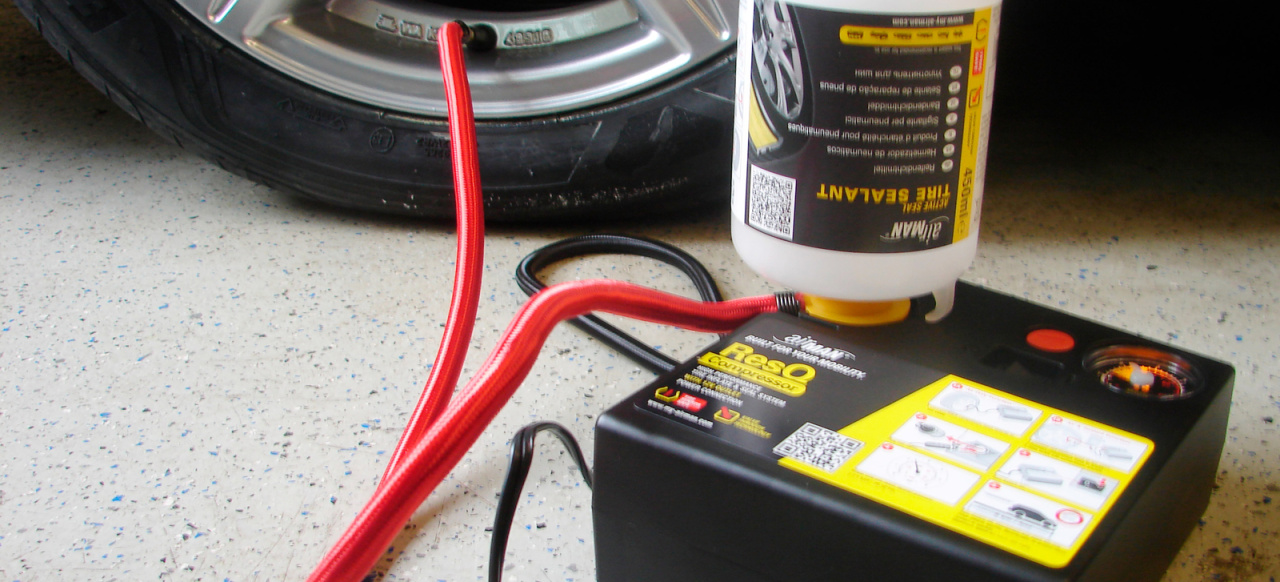 Slime Reifen Pannenset mit Kompressor+Dichtmittel Tire Repair Kit Smart Repair