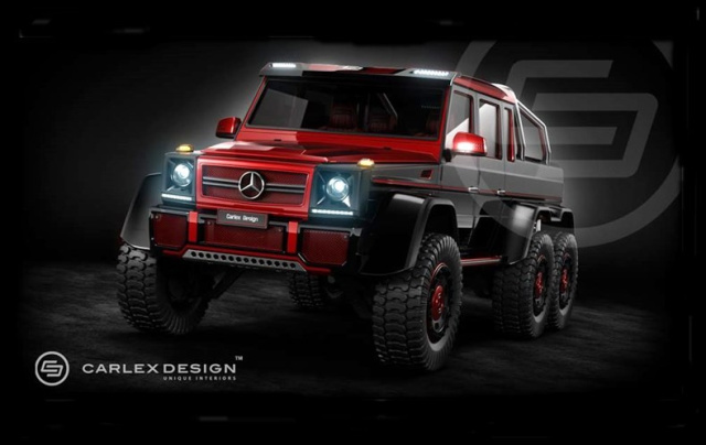 Roter Und Rassiger Mercedes G63 Amg 6x6 Mit Luxus Interieur