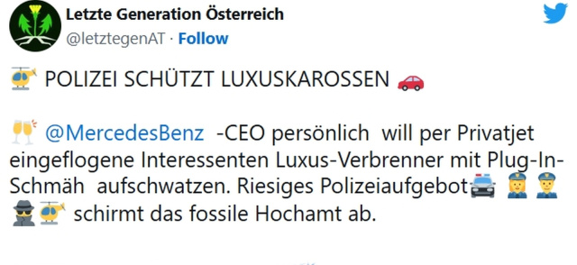 E-Klasse-Präsentation in Wien: Störaktion von „Die Letzte Generation“:  Medienbericht: „Nehmen Klimakleber Källenius ins Visier?“ - News - Mercedes-Fans  - Das Magazin für Mercedes-Benz-Enthusiasten