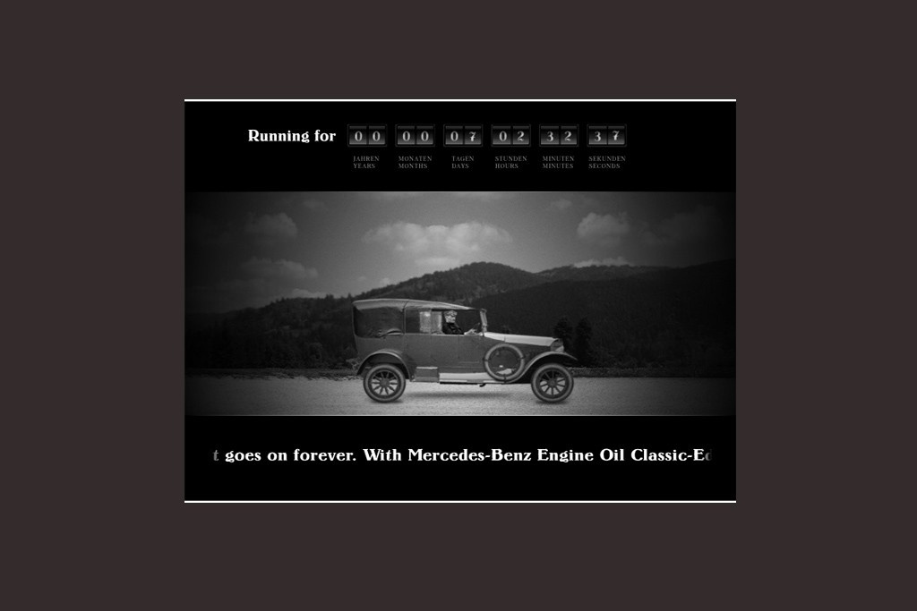 Der längste Film der Welt Mercedes zeigt im einen nie endenden Werbespot für Mercedes